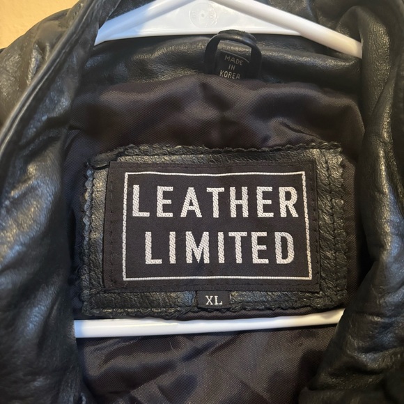 Vintage Leather Limited Black Leather Bomber Moto Jacket Mens XL bikercore vtg - Picture 4 of 12